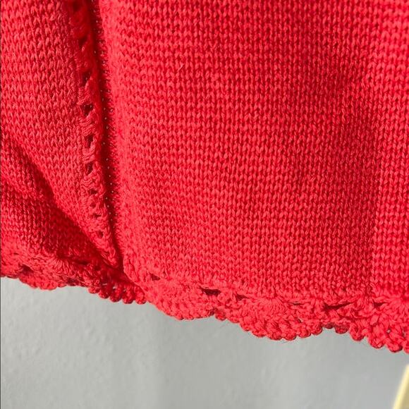 NWT Coldwater Creek Coral Crochet Craze Knit Short Sleeve Cardigan Sweater - 1X - Picture 8 of 10